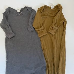 Kate Quinn Sleep Gowns Gray Neutral Tie Pointelle